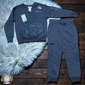 Tommy Bahama Kids 2 Piece Sweatshirt Jogger Outfit Set Charcoal Gray NWT (5/6)